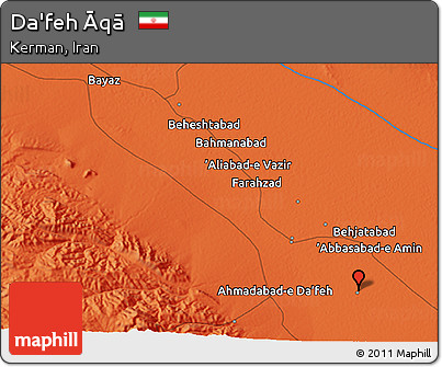 Political 3D Map of Da'feh Āqā