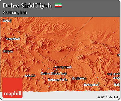 Political 3D Map of Deh-e Shādū'īyeh