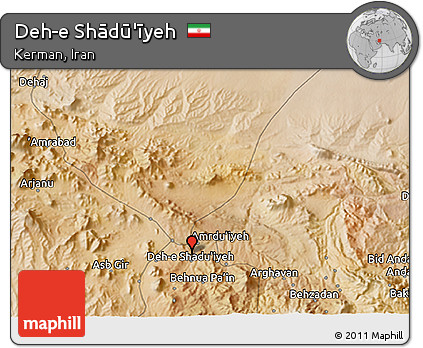 Satellite 3D Map of Deh-e Shādū'īyeh