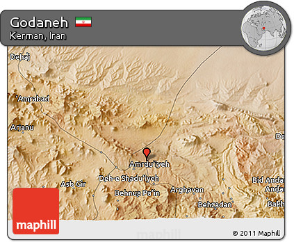 Satellite 3D Map of Godaneh
