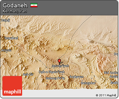 Satellite 3D Map of Godaneh