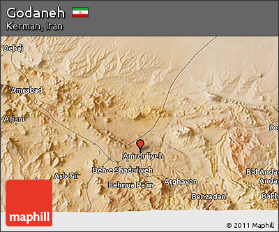 Satellite 3D Map of Godaneh
