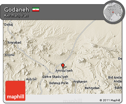 Shaded Relief 3D Map of Godaneh