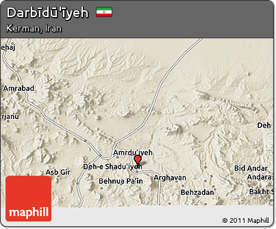 Shaded Relief 3D Map of Darbīdū'īyeh