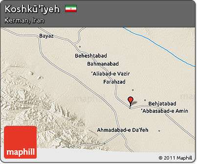 Shaded Relief 3D Map of Koshkū'īyeh