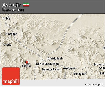 Shaded Relief 3D Map of Asb Gīr
