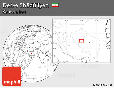 Blank Location Map of Deh-e Shādū'īyeh