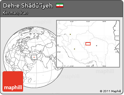 Blank Location Map of Deh-e Shādū'īyeh