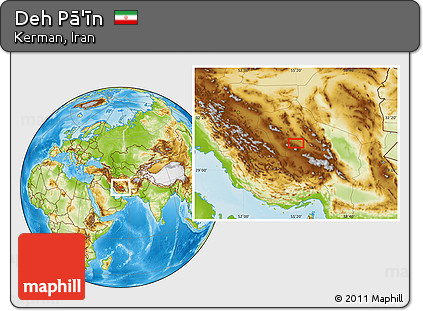 Physical Location Map of Deh Pā'īn