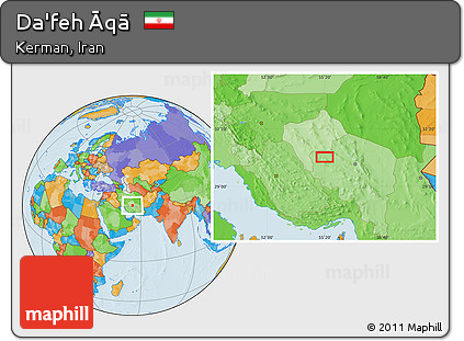 Political Location Map of Da'feh Āqā
