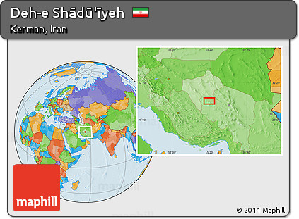 Political Location Map of Deh-e Shādū'īyeh