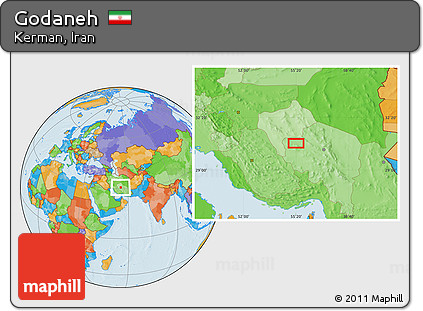Political Location Map of Godaneh