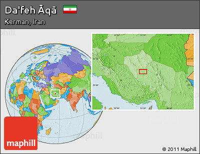 Political Location Map of Da'feh Āqā