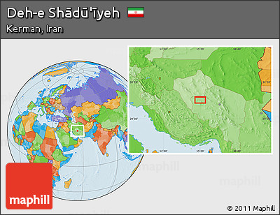 Political Location Map of Deh-e Shādū'īyeh