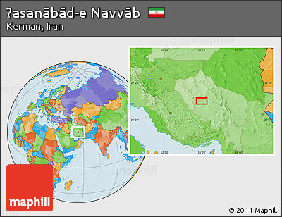 Political Location Map of Ḩasanābād-e Navvāb