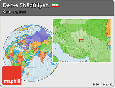 Political Location Map of Deh-e Shādū'īyeh