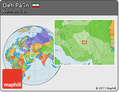 Political Location Map of Deh Pā'īn