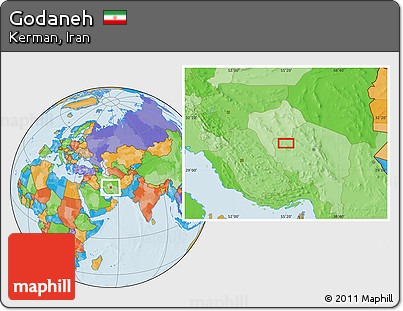 Political Location Map of Godaneh