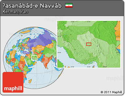 Political Location Map of Ḩasanābād-e Navvāb