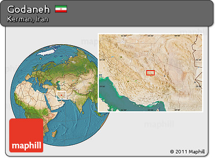 Satellite Location Map of Godaneh