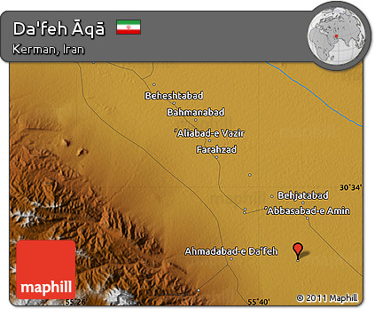 Physical Map of Da'feh Āqā
