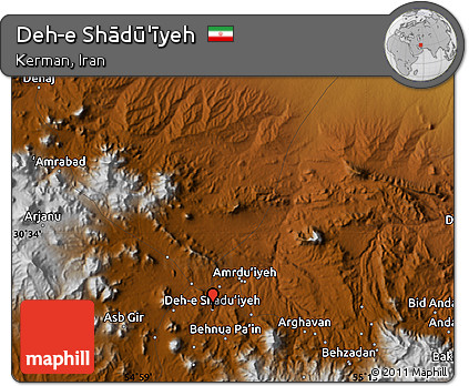 Physical Map of Deh-e Shādū'īyeh