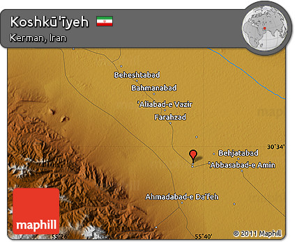 Physical Map of Koshkū'īyeh
