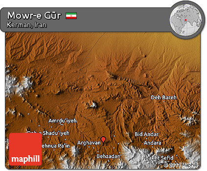 Physical Map of Mowr-e Gūr