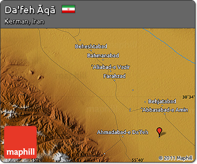 Physical Map of Da'feh Āqā
