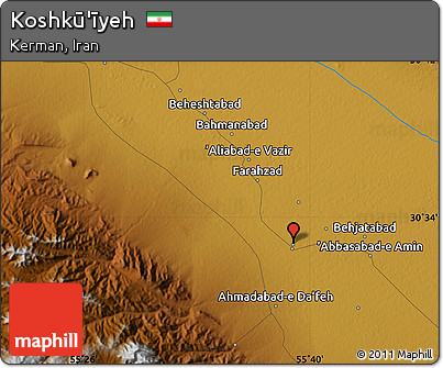 Physical Map of Koshkū'īyeh