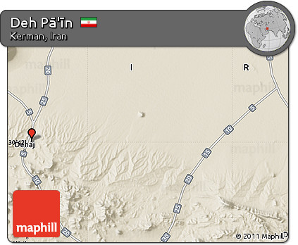 Shaded Relief Map of Deh Pā'īn