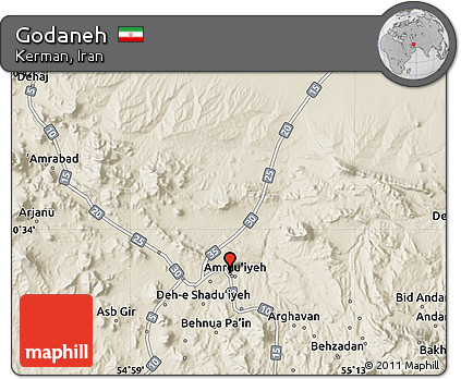 Shaded Relief Map of Godaneh