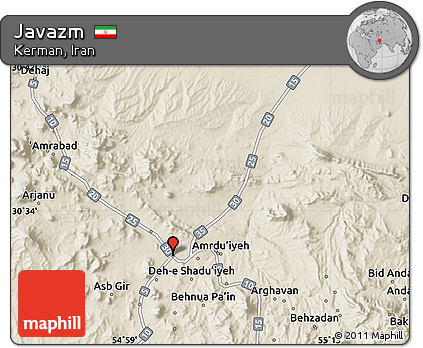 Shaded Relief Map of Javazm