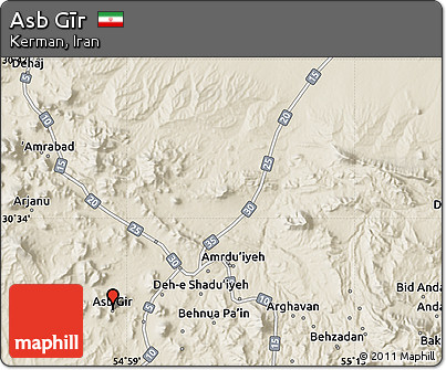 Shaded Relief Map of Asb Gīr