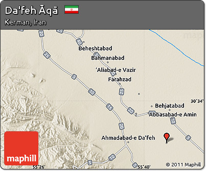 Shaded Relief Map of Da'feh Āqā