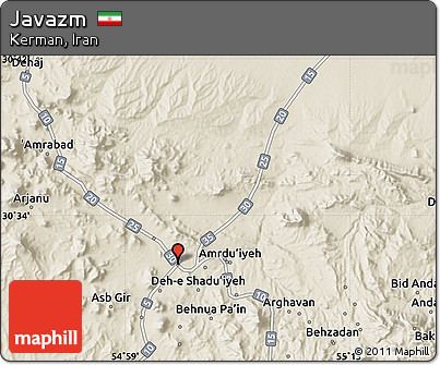 Shaded Relief Map of Javazm