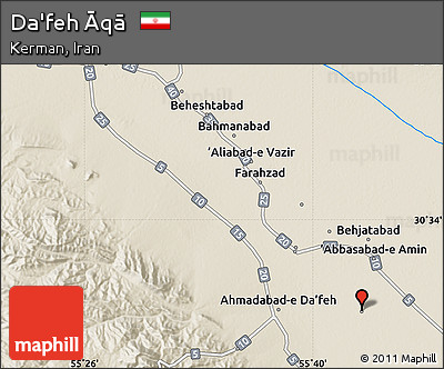 Shaded Relief Map of Da'feh Āqā