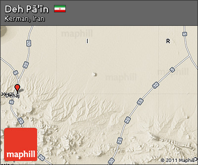 Shaded Relief Map of Deh Pā'īn