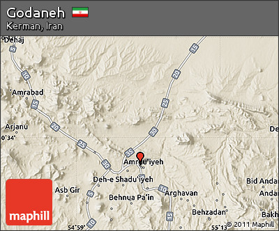 Shaded Relief Map of Godaneh
