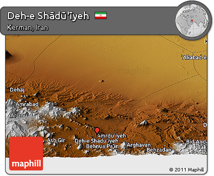 Physical Panoramic Map of Deh-e Shādū'īyeh