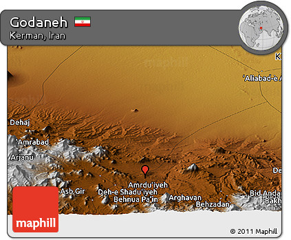 Physical Panoramic Map of Godaneh