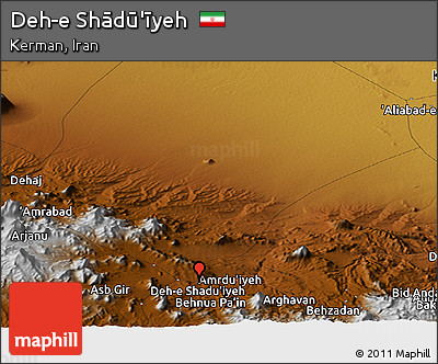 Physical Panoramic Map of Deh-e Shādū'īyeh
