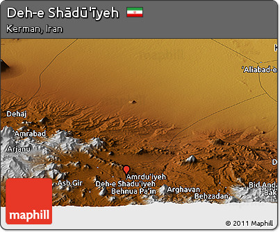 Physical Panoramic Map of Deh-e Shādū'īyeh