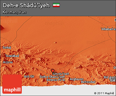 Political Panoramic Map of Deh-e Shādū'īyeh