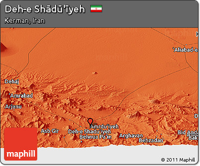Political Panoramic Map of Deh-e Shādū'īyeh