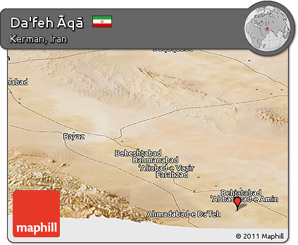 Satellite Panoramic Map of Da'feh Āqā