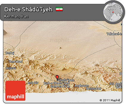 Satellite Panoramic Map of Deh-e Shādū'īyeh