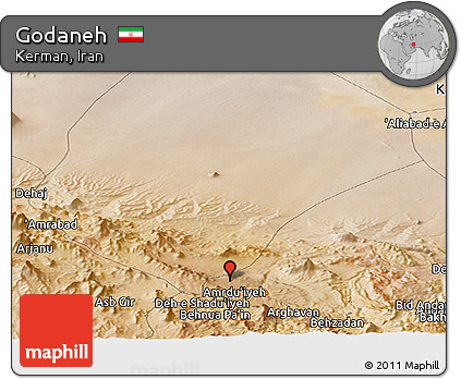 Satellite Panoramic Map of Godaneh