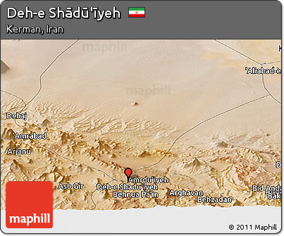 Satellite Panoramic Map of Deh-e Shādū'īyeh