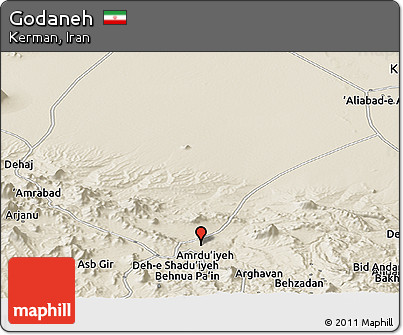 Shaded Relief Panoramic Map of Godaneh